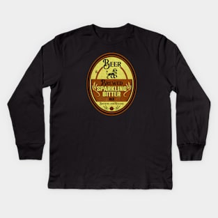 Beer Brewer Vintage Label Kids Long Sleeve T-Shirt